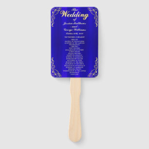 Elegant Regal Golden Typography Wedding Program Hand Fan