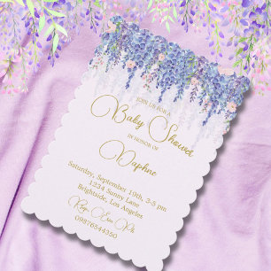 Elegant Regency Baby Shower Vintage Flowe Invitation