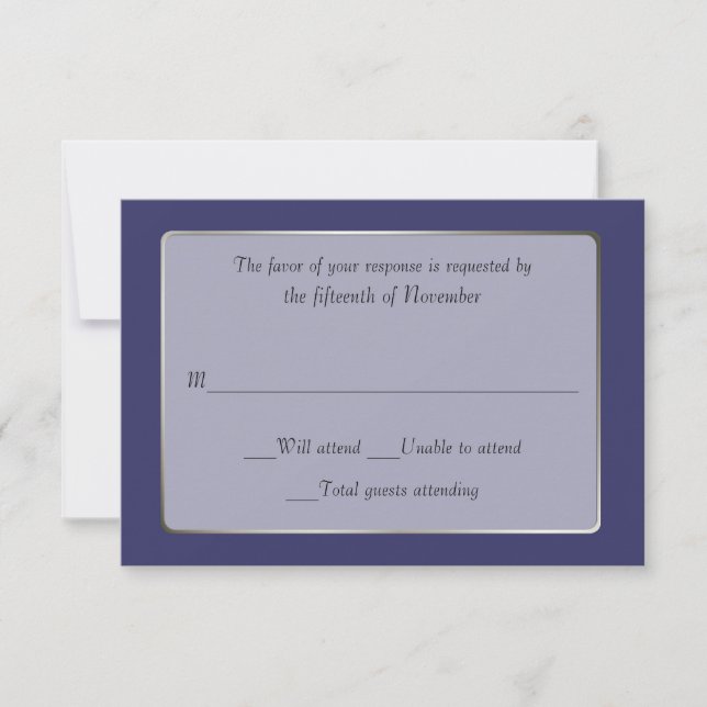 Elegant Regency Custom Wedding Response Card (Front)