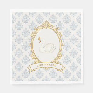 Elegant Regency Era Blue and Gold Bridal Shower Napkins