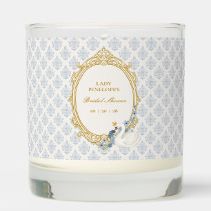 Elegant Regency Era Blue and Gold Bridal Shower Scented Candle