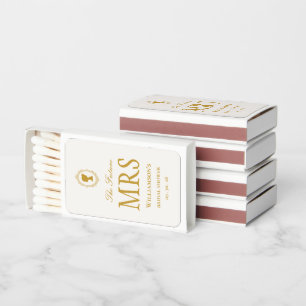 Elegant Regency Era Gold Bridal Shower Matchboxes