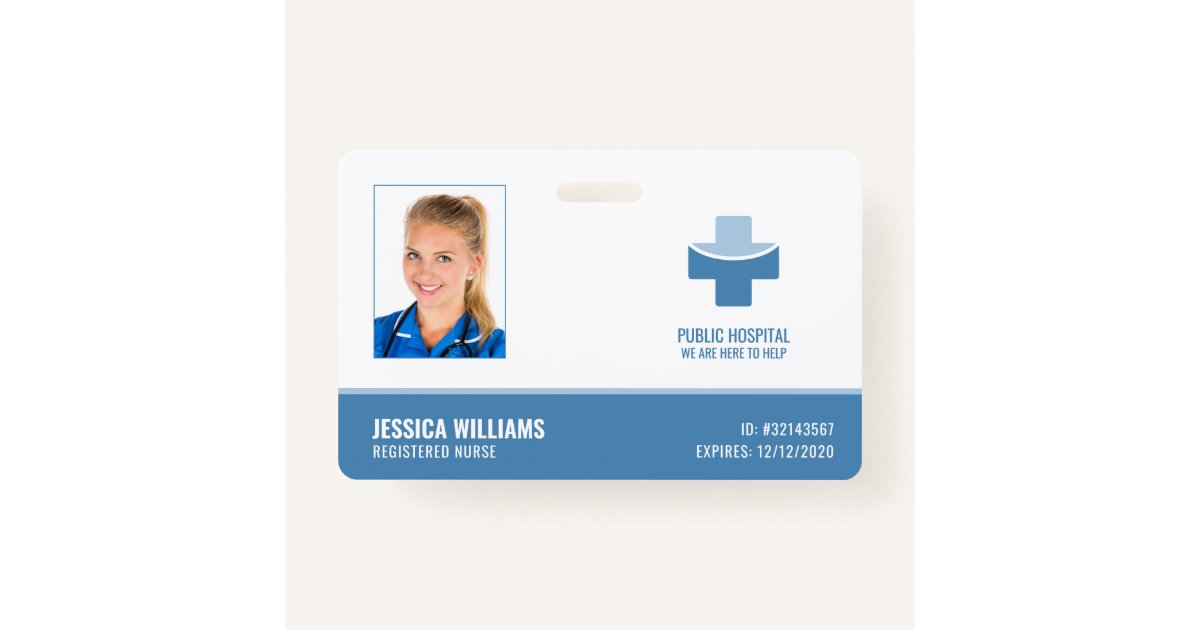 Elegant Registered Nurse RN Medical Staff ID Badge Zazzle