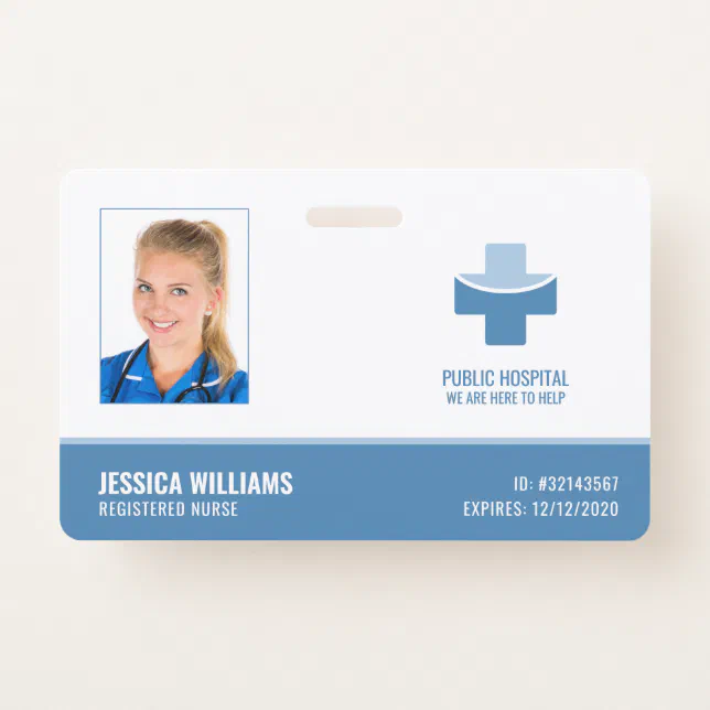 Elegant Registered Nurse RN Medical Staff ID Badge | Zazzle