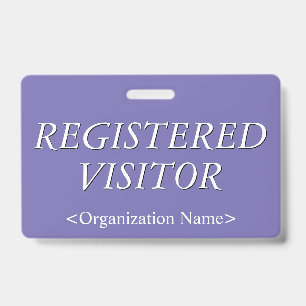 Elegant "REGISTERED VISITOR" Badge