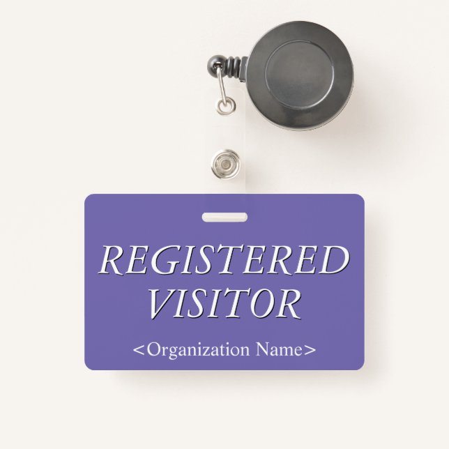 Elegant "REGISTERED VISITOR" Badge (Front with Retractable)