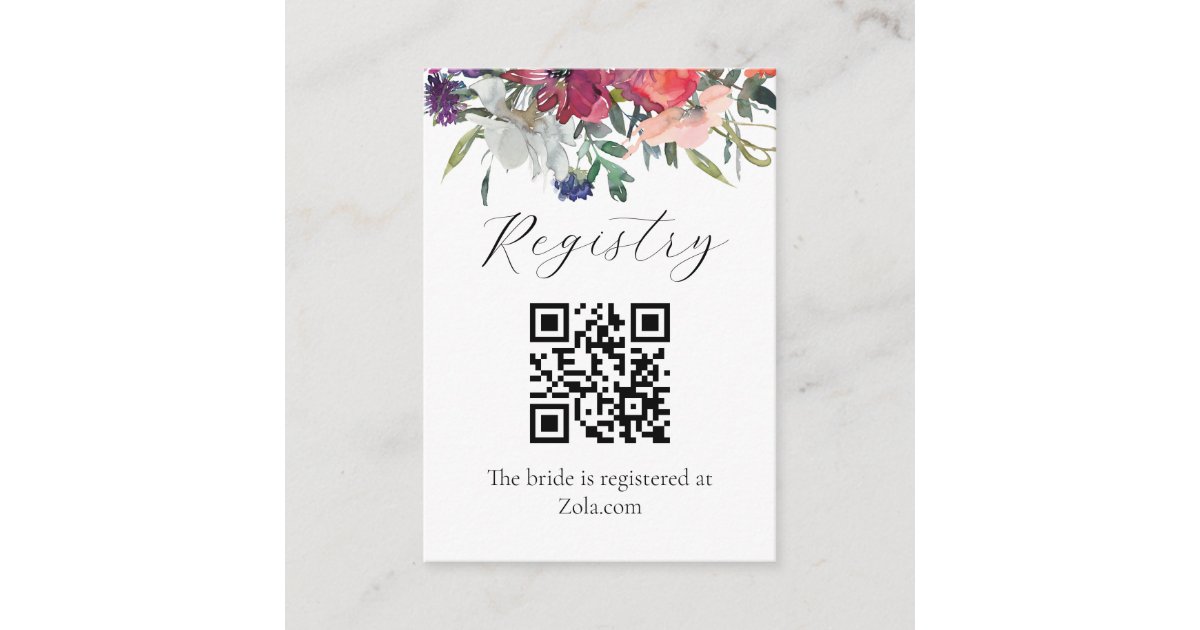 Elegant Registry Bridal Shower Enclosure Card Zazzle