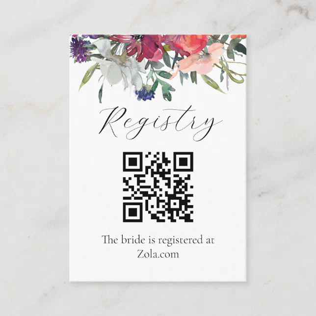 Elegant Registry Bridal Shower Enclosure Card Zazzle