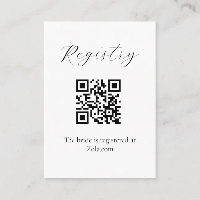 Elegant Registry Bridal Shower Enclosure Card Zazzle