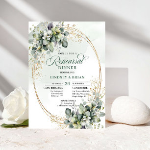 Elegant Rehearsal Botanical Dusty Green Invitation