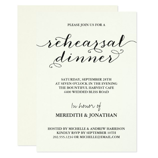 Elegant Rehearsal Dinner Invitation