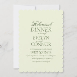 Elegant Rehearsal Dinner Green Wedding Holiday Card