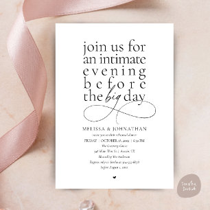 Elegant Rehearsal Dinner Intimate Evening Invitation