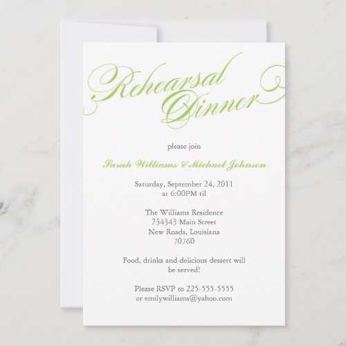 Elegant Rehearsal Dinner Invite