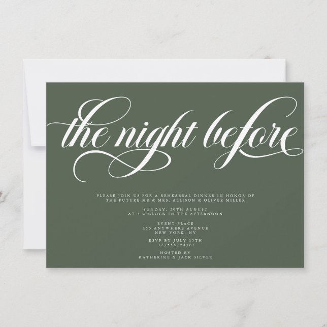 Elegant Rehearsal Dinner Invitation (Front)