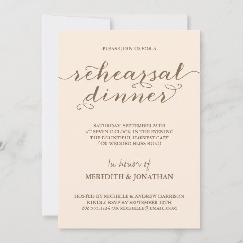 Elegant Rehearsal Dinner Personalized Invitations