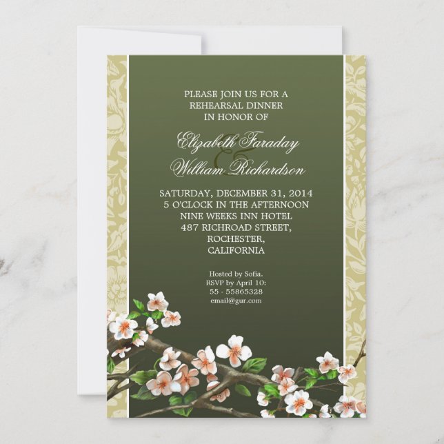 elegant rehearsal dinner invitation (Front)
