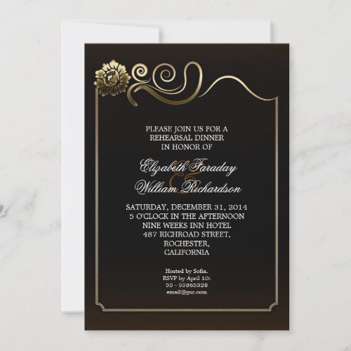 elegant rehearsal dinner invitation 5" x 7" invitation card