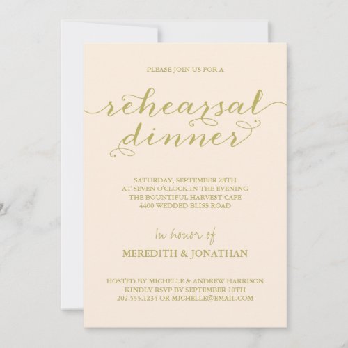 Elegant Rehearsal Dinner Invite