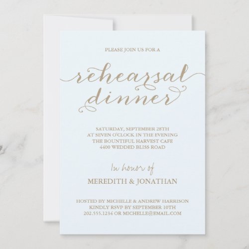 Elegant Rehearsal Dinner Invite