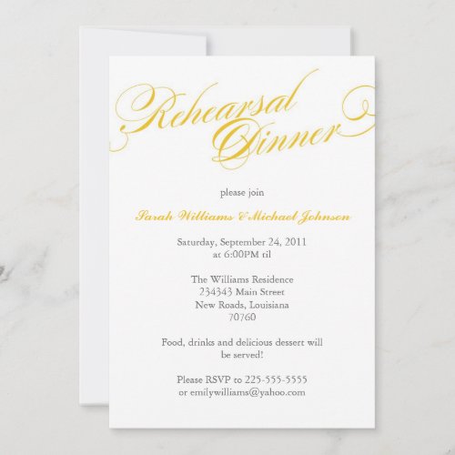 Elegant Rehearsal Dinner Invite