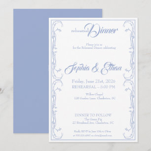 Elegant Rehearsal Dinner Invitation – Blue Rose F