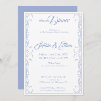 Elegant Rehearsal Dinner Invitation – Blue Rose F