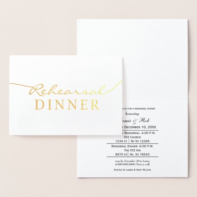 Elegant rehearsal dinner invitations (Display)