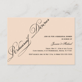 Elegant Rehearsal Dinner Linen Color  Invitation