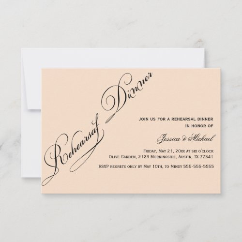 Elegant Rehearsal Dinner Linen Color  Invitation