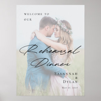 Elegant Rehearsal Dinner photo welcome Poster
