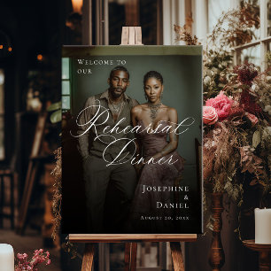 Elegant Rehearsal Dinner photo welcome Poster