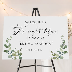 Elegant Rehearsal Dinner The Night Before Greenery Foam Board