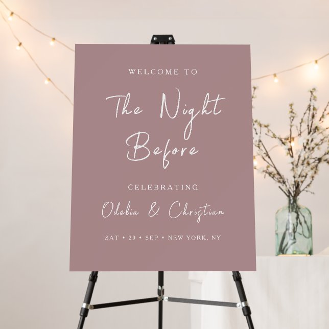 Elegant Rehearsal Dinner Wedding Welcome Foam Board (In Situ (Stand))