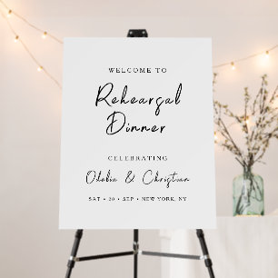 Elegant Rehearsal Dinner Wedding Welcome Foam Board