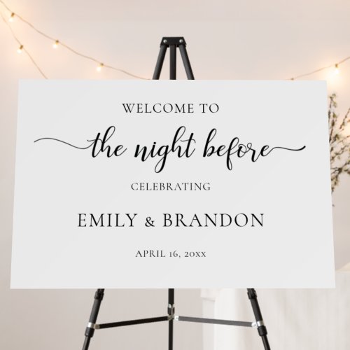 Elegant Rehearsal Dinner Wedding Welcome Foam Board