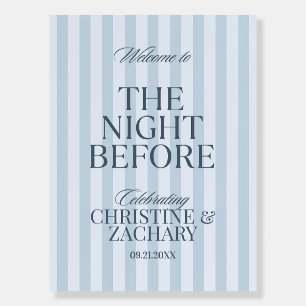 Elegant Rehearsal Dinner Welcome Sign Blue