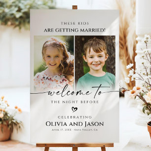 Elegant Rehearsal Dinner Welcome Sign Template