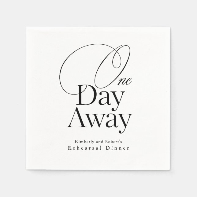 Elegant Rehearsal Dinner White Typography Napkins (Front)