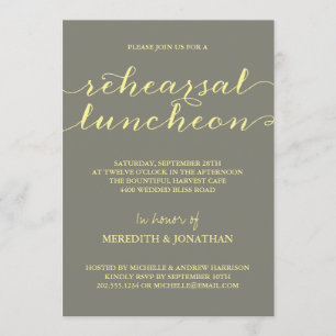 Elegant Rehearsal Luncheon Invitation