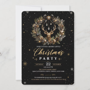 Elegant Reindeer Holiday Christmas Party Invitation
