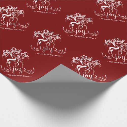 Elegant Reindeer Joy Christmas Custom Wrapping Wrapping Paper