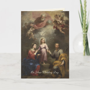 Elegant Religious Catholic Holy Family Wedding Card