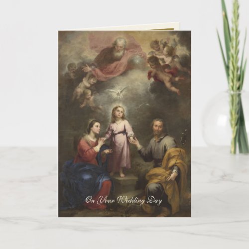 Elegant Religious Catholic Holy Family Wedding  Card