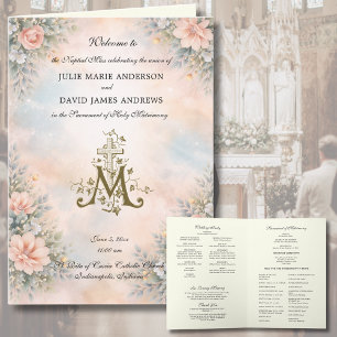 Elegant Religious Catholic Wedding Mass Program