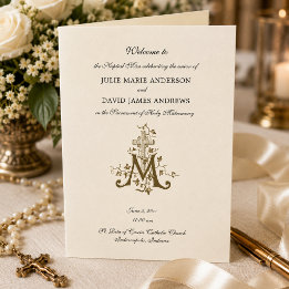 Elegant Religious Catholic Wedding Mass Program