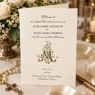 Elegant Religious Catholic Wedding Mass Program