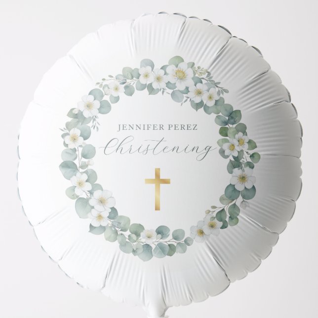 Elegant Religious Christening – Custom Celebration Balloon (Front)
