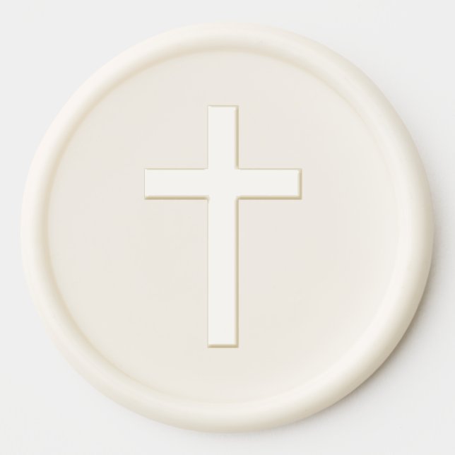 Elegant Religious Cross Wax Seal Sticker (Front)