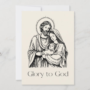 Elegant Religious Glory To God Christian Christmas Holiday Card